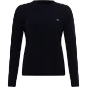 Gant för kvinnor. 4805315 Eights marinblå tröja (L), Casual, Ull, Marino