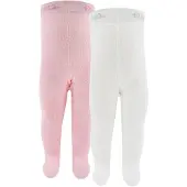 Ewers Strumpbyxa rosa / vit