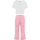 LASCANA Pyjamas ljusorange / rosa / vit