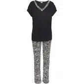 LASCANA Pyjamas svart / vit