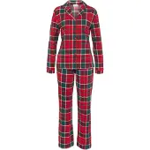 LASCANA Pyjamas mörkgrön / röd