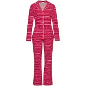 LASCANA Pyjamas 'XMas Dog Classic' röd / vit