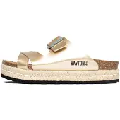 Bayton Pantolette 'Tenerife' guld / svartmelerad