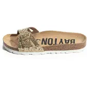 Bayton Pantolette 'Athena' sand / guld / svart
