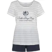 LASCANA Pyjamas beige / nattblå / vit