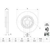 Bosch Bromsskiva 0 986 479 F90 fram, ventilerad, höggradigt förkolnad, 1 Stycke