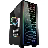 Sharkoon RGB LIT 200 - Tower - ATX - Seitenteil mit Fenster (gehärtetes Glas) Midi-Tower Datorchassi Svart