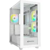 Sharkoon Rebel C60 RGB White Midi-Tower Datorchassi Vit 2 Förinstallerade Fläktar, 1 Förinstallerad Fläkt, Dammfilter, Sidofönster