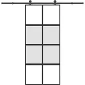 vidaXL Skjutdörr med beslagset härdat glas och aluminium 90x205 cm