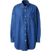 Ralph Lauren för kvinnor. 211959035001 Oversize Fit denimskjorta blå (S), Casual, Bomull, Lång ärm