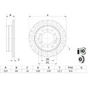Bosch Bromsskiva 0 986 479 F07 bak, ventilerad, 1 Stycke