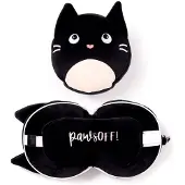 Relaxeazzz katt Feline plysch set: kudde + ögonmask