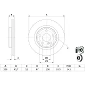 Bosch Bromsskiva 0 986 479 F75 bak, ventilerad, 1 Stycke