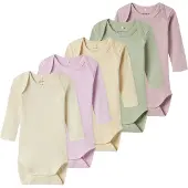 Name it Body l/ä - Rib - Noos - NbnBody - 5-pack - Winsome Orchi - - 1 år (80) - Body L/Ä
