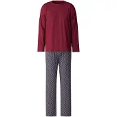 Calida Pyjamas lång marinblå / bordeaux / vit