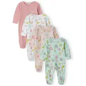 MINOTI Pyjamas pastellblå / korall / gammalrosa