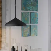 Easy Light Design pendellampa Rofe, dimbar, Svart, Vardagsrum / matsal, Metall, Pendellampa