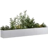 vidaXL Jardinière 280x40x40 cm galvaniserat stål, blomkruka, växtstöd, upphöjd säng, stöd för blomlåda 860694