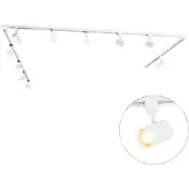 QAZQA Modernt skensystem med 10 spotlights vit 1-fas - Iconic Jeana