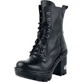 New rock Gothic Biker Boots i svart läder - NEOTYRE07X-S1