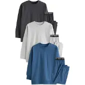 Next Pyjamas blå / gråmelerad / svart / vit