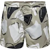 Only & Sons Badshorts 'Todd' grå / svart / vit