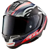 Alpinestars S-R10-teamet Integralhjälm Röd/Vit/Kolfiber L Unisex