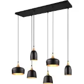 TRIO Lighting Hänglampa Chiraz, dimbar, Svart, Vardagsrum / matsal, Metall, Modern, Pendellampa