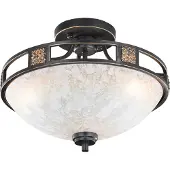 TRIO Lighting Taklampa CAECILIA, dimbar, Creme / bärnsten, Vardagsrum / matsal, Glas, Antik, Taklampa