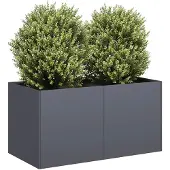 vidaXL Odlingslåda antracit 80x40x40 cm kallvalsat stål