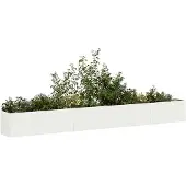 vidaXL Odlingslåda vit 360x40x40 cm kallvalsat stål