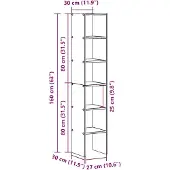 vidaXL Bokhyllor 2 st stapelbara svart ek 30x30x80 cm konstruerat trä