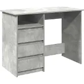 vidaXL Skrivbord betonggrå 102x50x75 cm konstruerat trä
