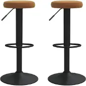 vidaXL Barstolar 2 st brun sammet
