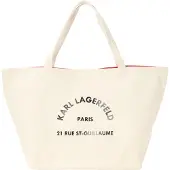 Karl Lagerfeld Shoppingväska 'Rue St-Guillaume' beige / svart