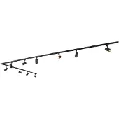 QAZQA Modernt skensystem med 10 spotlights svart 1-fas - Iconic Jeana