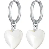 Elli Örhängen 'Herz' silver / vit
