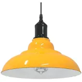 vidaXL Taklampa höjdjusterbar E27 glans gul Ø 31 cm metall