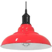 vidaXL Taklampa höjdjusterbar E27 glans röd Ø 31 cm metall