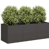 vidaXL Kruka svart 120x40x40 cm kallvalsat stål