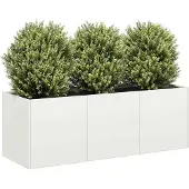 vidaXL Odlingslåda vit 120x40x40 cm kallvalsat stål