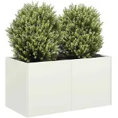 vidaXL Odlingslåda vit 80x40x40 cm kallvalsat stål