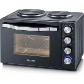 Severin TO 2074 - Elektrisk ugn med heta plattor - varmluft - 30 liter - 2500 W - svart