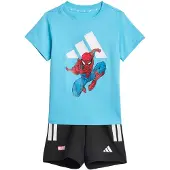 Adidas T-shirt/Shorts - Marvel - Ljuscyan/Vit m. - - 62 - Shorts