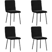 vidaXL Matstolar 4 st svart sammet