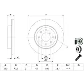 Bosch Bromsskiva 0 986 479 E75 fram, ventilerad, 1 Stycke