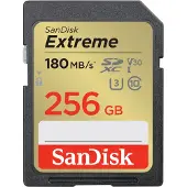 SanDisk Extreme - Flash-minneskort - 256 GB - Video Class V30 / UHS-I U3 / Class10 - SDHC UHS-I