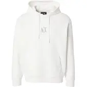 Armani Exchange för män. XM000369AF10818U0009 Vit laminerad hoodie med huva i bomullspolyester med stretch och huva (XS), Casual, Deport
