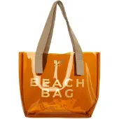 Bagmori Strandväska beige / brun / rostbrun / gul