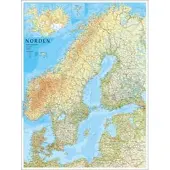 Norden väggkarta, miljö i papptub, - LAMINERAD
